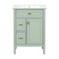 Bathroom Vanity With Sink, Flip Drawer, 2 Drawers, Adjustable Shelf