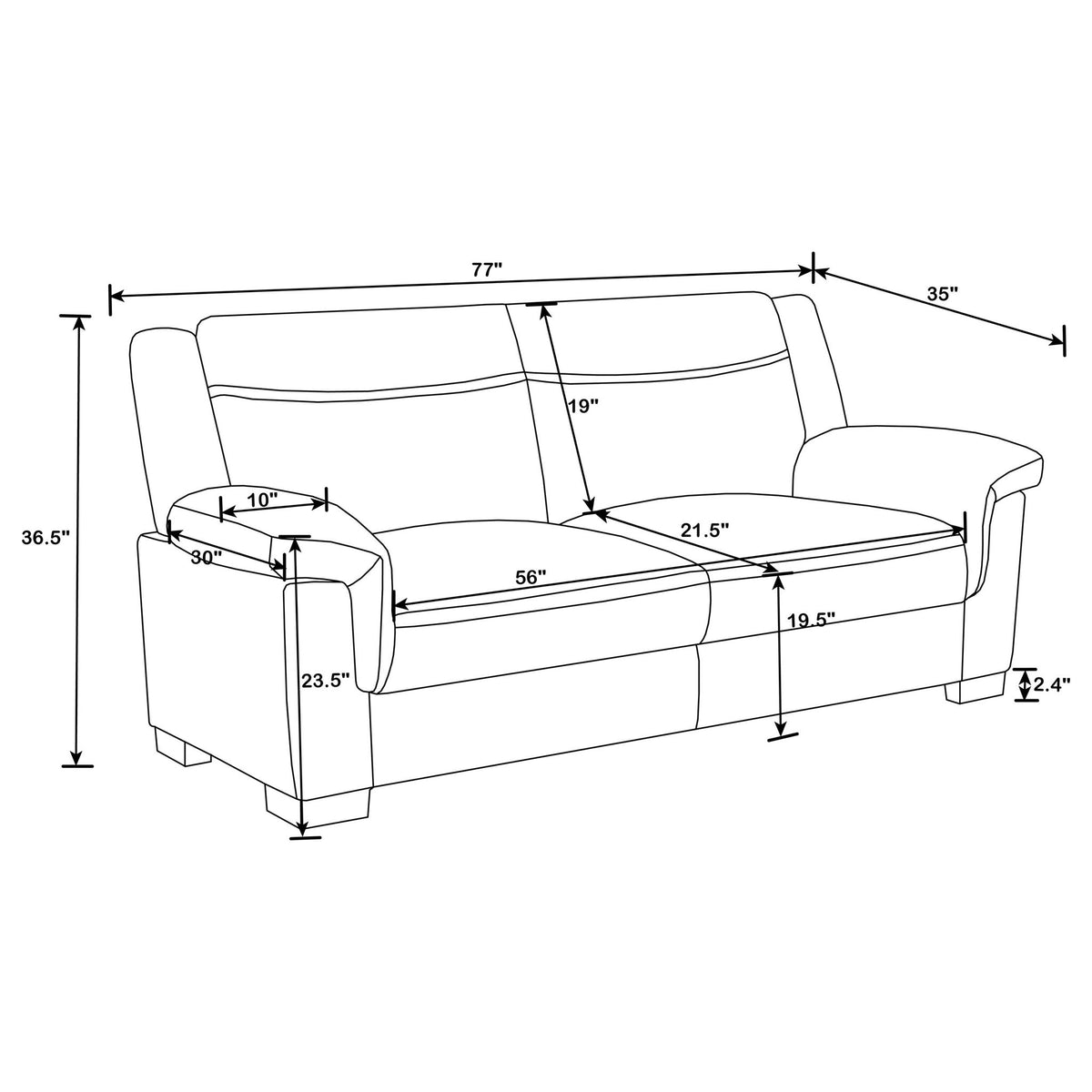 Hawthorne - Sofa With Top Arms Lounge Furniture - Gray