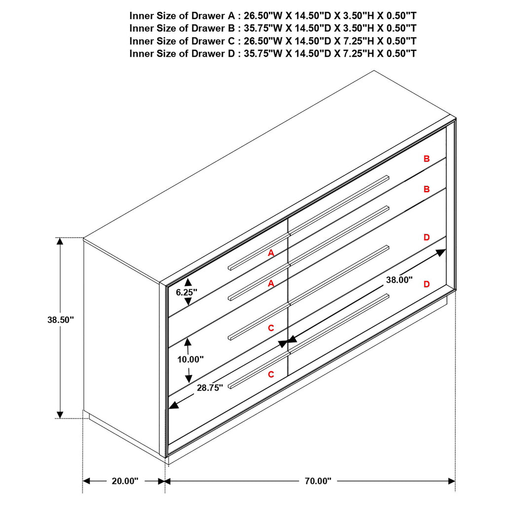 Prescott - 8 Drawer Dresser