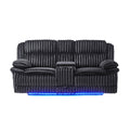 Winston - Power Console Recliner Loveseat With LED And Hidden Drawer - Black