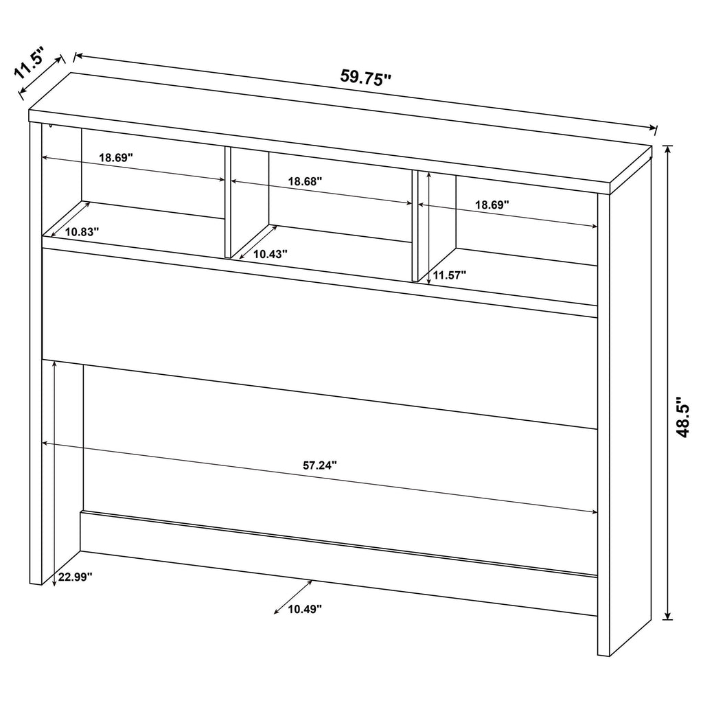 Geary - Bookcase Headboard With Open Cubbies