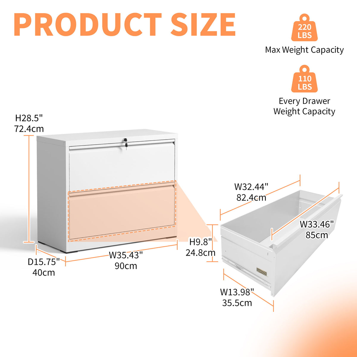 Premium Drawer Metal Lateral File Cabinet With Lock