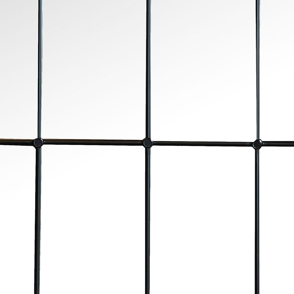 Harvik - Window Pane Wall Mirror With Linear Trim - Black