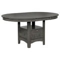 Lavon - Oval Extension Leaf Dining Table With Built In Storage - Gray