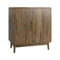 Sideboard Buffet Cabinet With Carved 2 Doors And Adjustable Layer Board For Living Room And Kitchen - Walnut