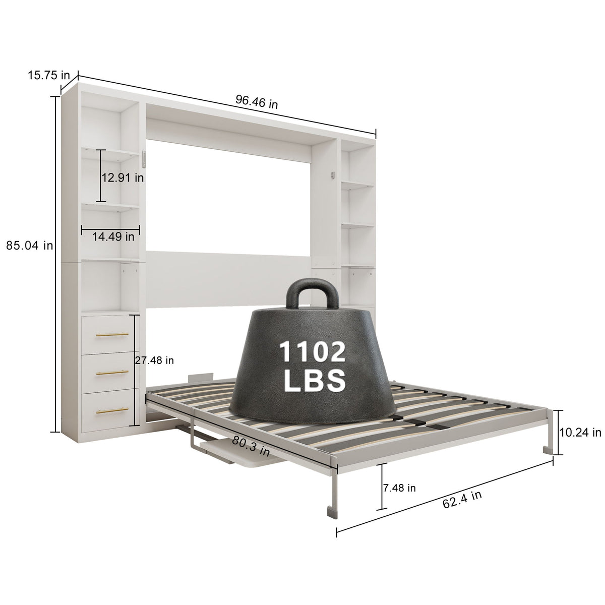 Multifunctional Vertical Murphy Wall Bed