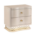 Flora - 2 Drawer Nightstand With LED - Champagne