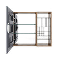 Wall Mounted Bathroom Mirror Cabinet With Adjustable Shelves - Imitative Oak