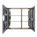 33.56" Wall Mounted Bathroom Cabinet With Adjustable Shelves - Imitative Oak