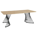 Galahan - Rectangular Dining Table With Twisted Pedestal Base - Oak