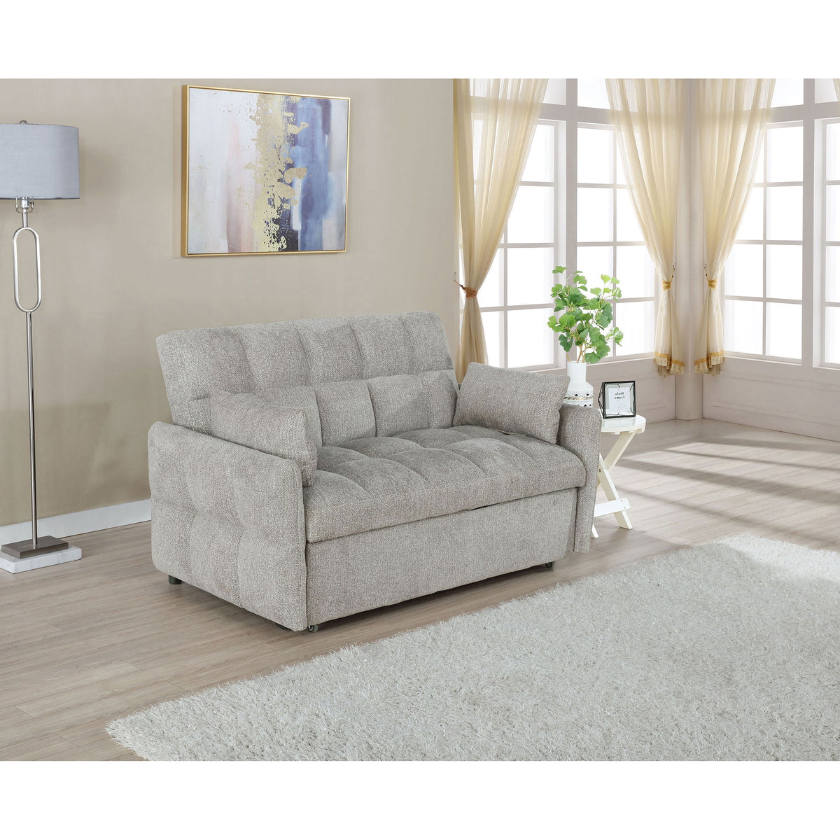 Alvara - Tufted Cushion Pull Out Sleeper Sofa Bed