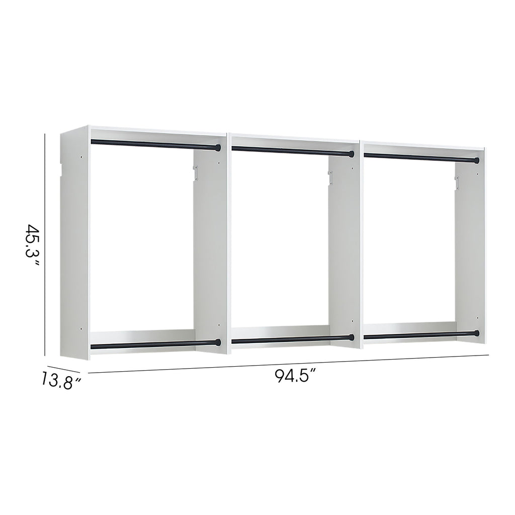 Devi - Wall Mounted Wood Closet System, Modular Units