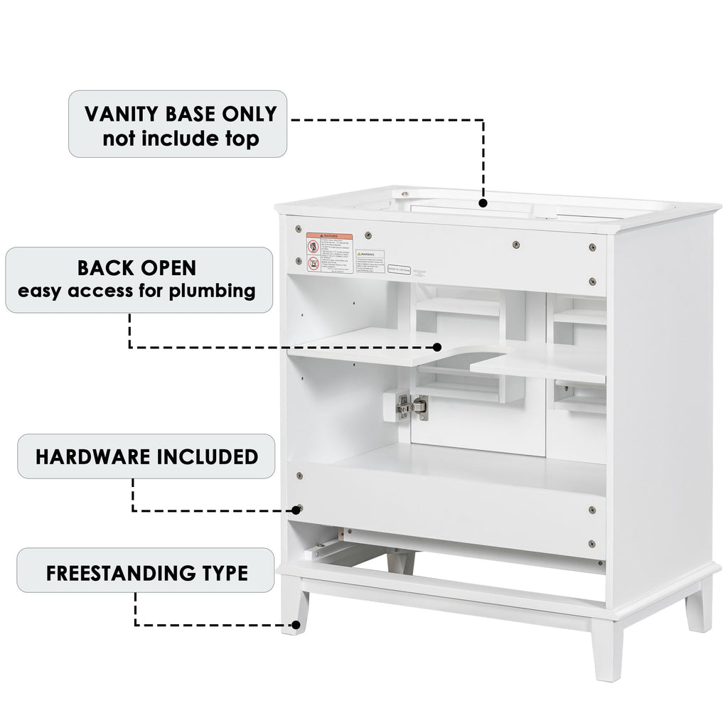 Modern Bathroom Vanity Base Only With Doors And Drawer