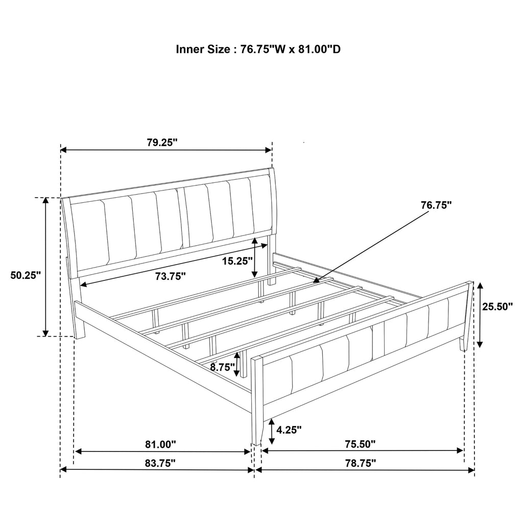 Clement - Panel Bed With Vertical Channel Tufting