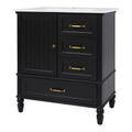 30" Bathroom Vanity With Sink, 3 Drawers, Adjustable Feet