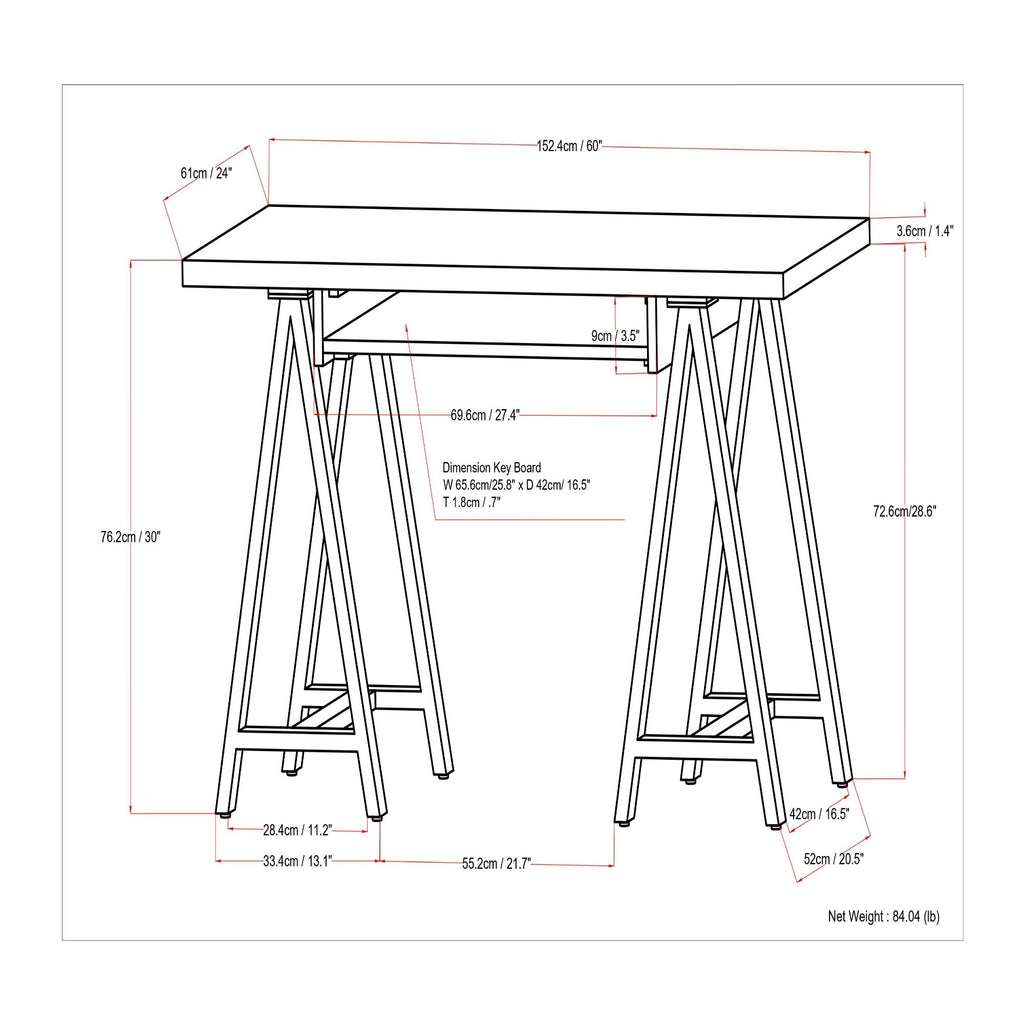 Sawhorse - Handcrafted Solid Desk