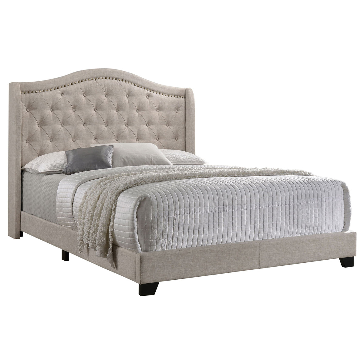 Maassluis - Bed With Button Tufted Headboard