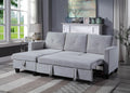 Nova - Reversible Sleeper Sectional Sofa With Storage Chaise - Light Gray