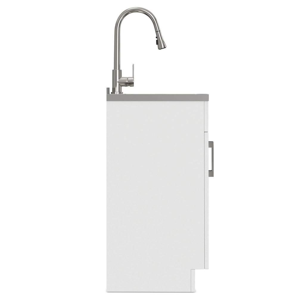 Modern Shaker All-In-One Laundry Utility Sink And Cabinet With Pull-Out Faucet