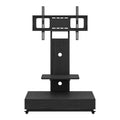 Mobile TV Cart With Push Pull Drawer, Lockable Wheels
