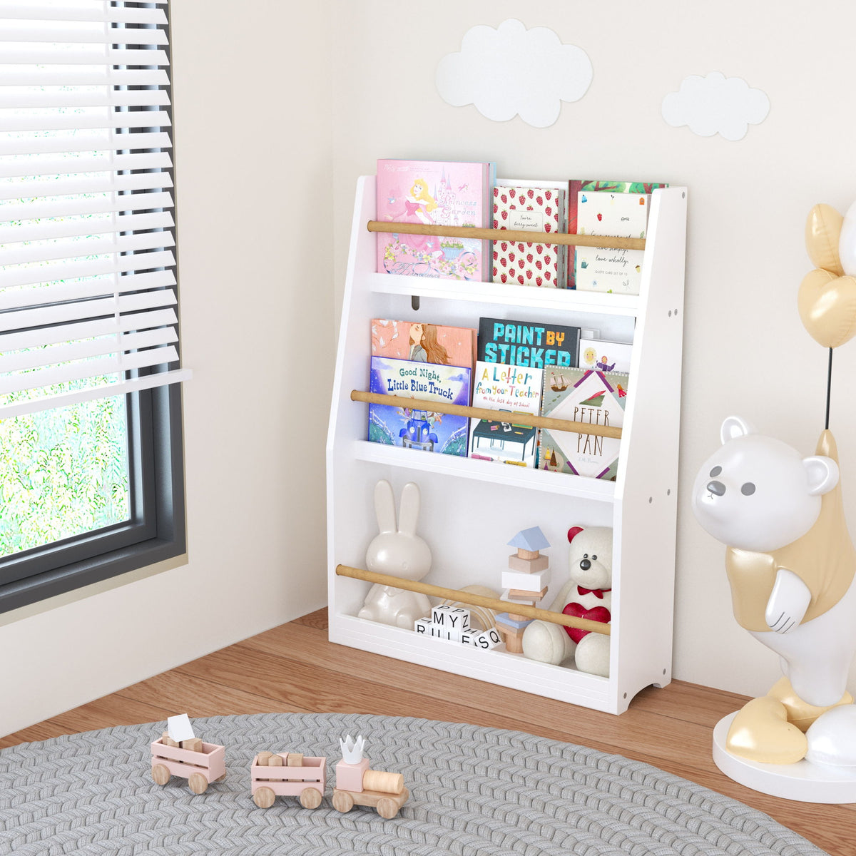 3 Tier Book Shelf, Compact Storage For Bedrooms
