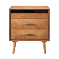 Nightstand With Charging Station, 2 Drawers And Open Shelf, USB / Type C Ports