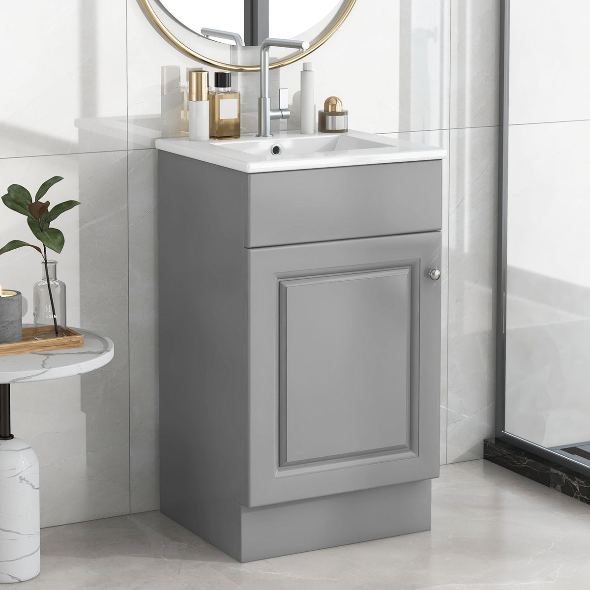 Bathroom Vanity With Sink, Cabinet With Adjustable Shelf