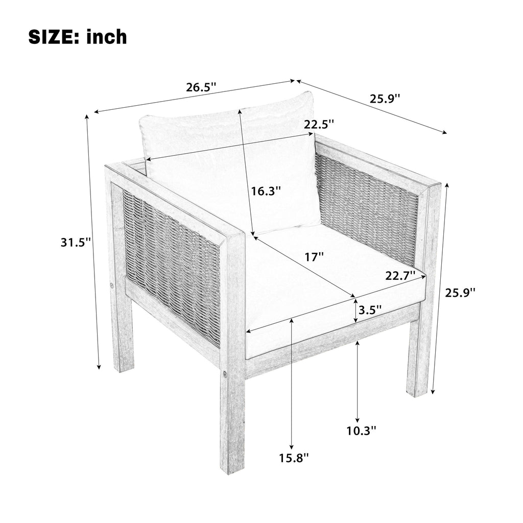 Patio Set Outdoor With Coffee Table And Cushions