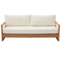Modern 3 Seater Sofa With Wood Armrests