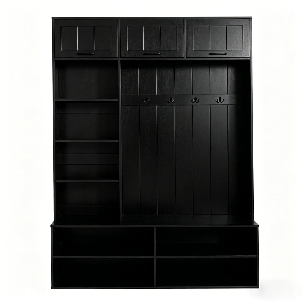 Farmhouse Hall Tree & Bench And Shoe Storage