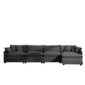 Modular Oversized Cushion Sofa With Ottoman, Low Back, Deep Seating Sofa Set