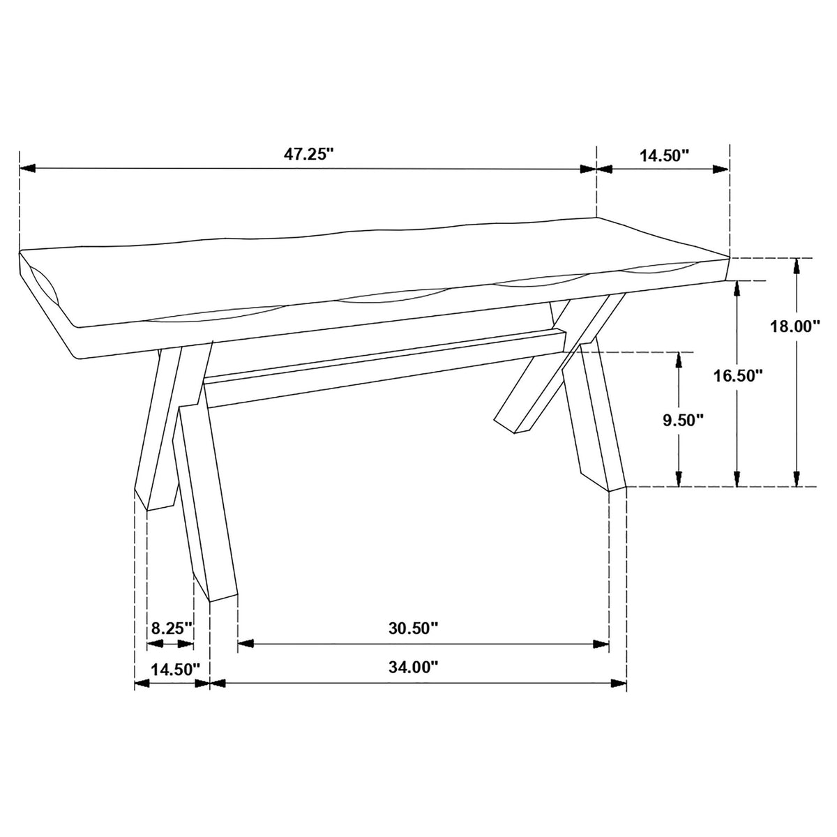 Knotty - Dining Bench - Brown