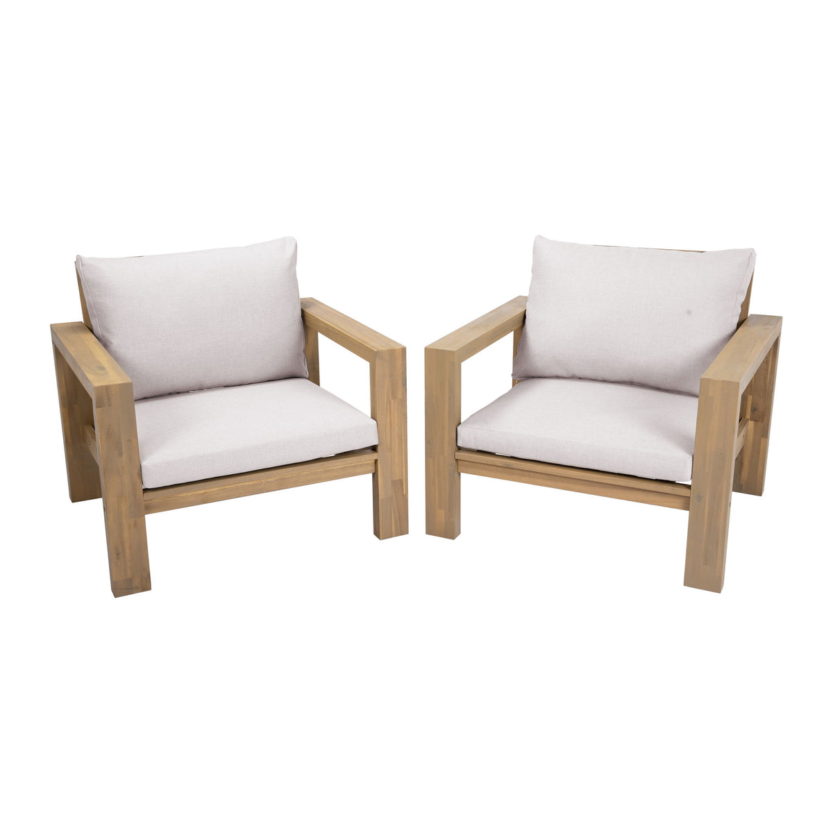 Stylish Outdoor Chair Set With Cushions For Garden (Set of 2)