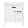 Bathroom Vanity With Sink Top, Flip Drawers, Adjustable Shelf