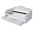 Twin Size Upholstered Daybed With LED Lights And 2 Drawers - Beige