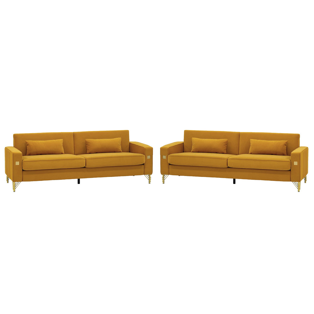 2 Pieces Sofa Sofa Set With Removable Cushions For Home Apartment
