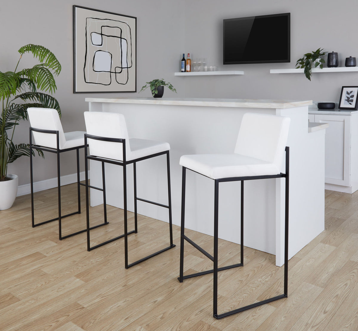 Fuji - Contemporary High Back Barstool Elegant Design