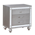 Contemporary Nightstand With Crocodile Textured Trim