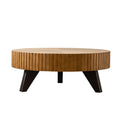 Round Retro Coffee With Solid Wood Legs