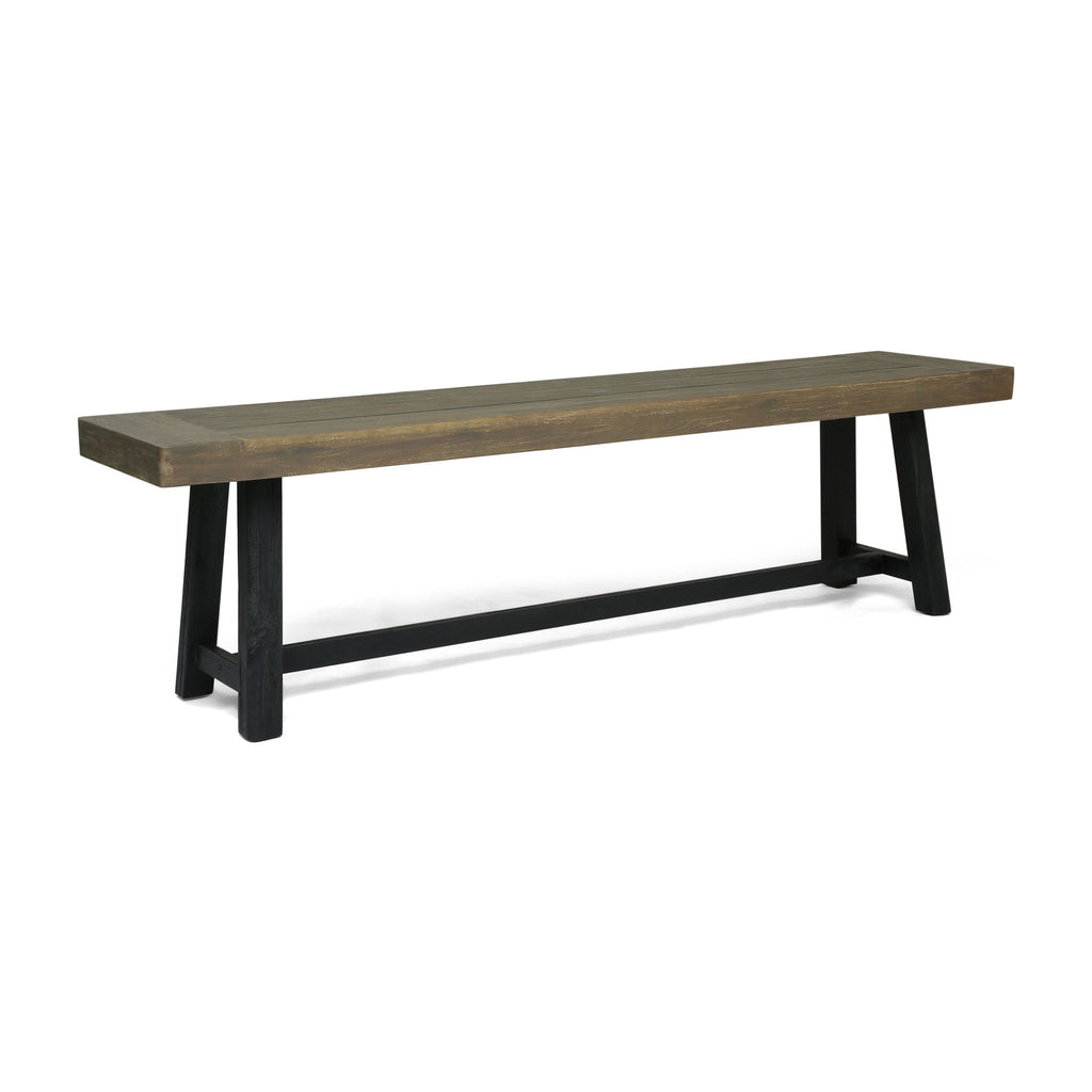 Cloud - Outdoor Bench With Acacia Wood Frame And Slat Panel Design