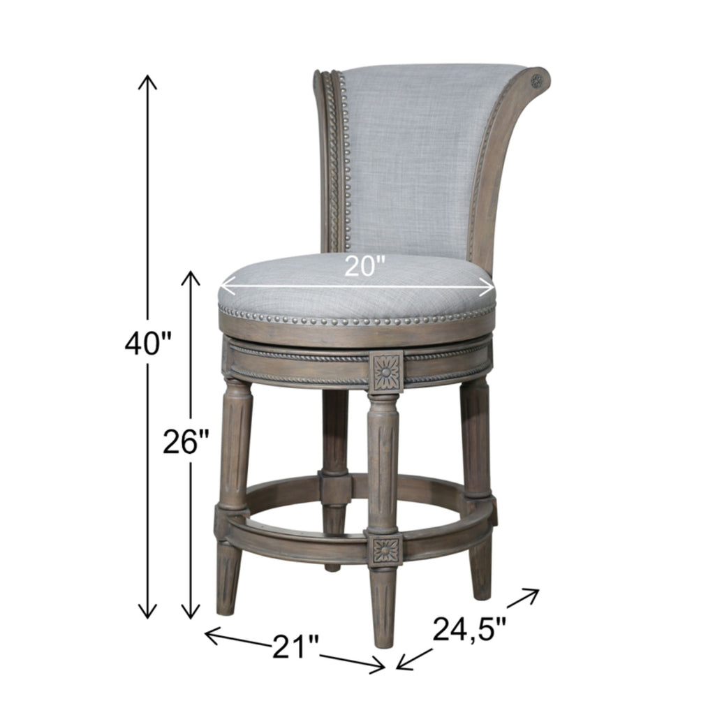 Swivel Barstool With High-Back