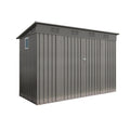 Outdoor Storage Shed, Tool House With Sloping Roof, 6 Vents And 2 Swing Doors For Backyard - Gray