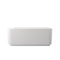 Rectangle Linear Freestanding Soaker Tub With Pop Up Drain, Double Wall Insulated Construction - Gloss White
