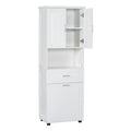Tall Bathroom Cabinet With Tilt-Out Laundry Basket And Upper Storage