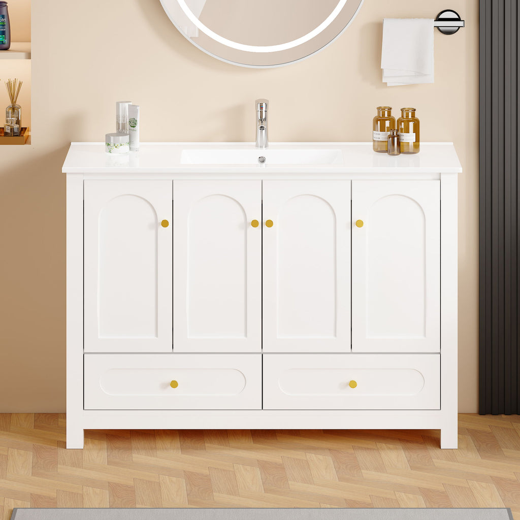 Bathroom Vanity With Sink Combo, 4 Soft Close Doors And 2 Drawers