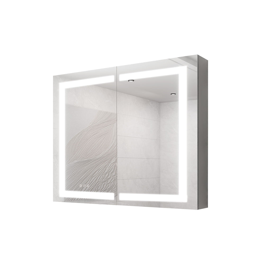 Medicine Cabinet With LED Vanity Mirror, Anti-Fog, Waterproof, Dimmable With Touch Switch