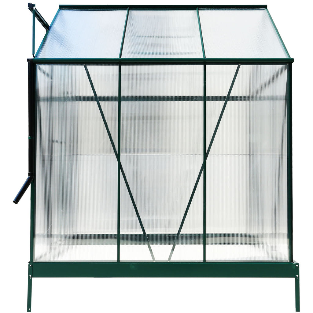 Polycarbonate house, Heavy Duty Outdoor Aluminum Walk-In House Kit With Rain Gutter, Vent And Door For Backyard Garden