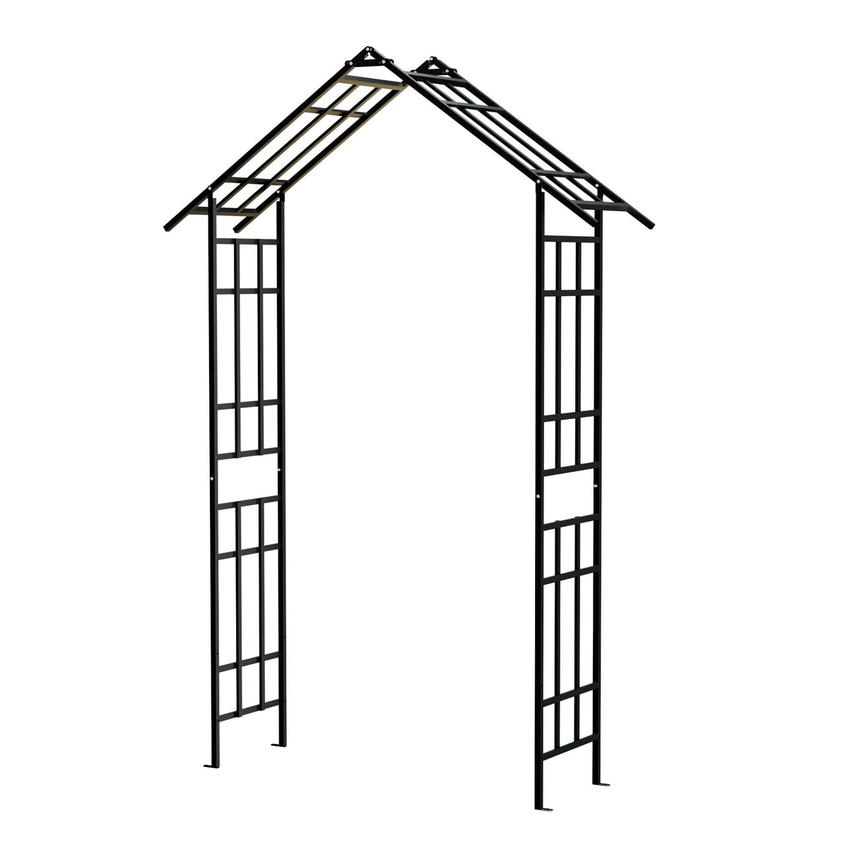 Garden Arch With Adjustable Width Climbing Plants Support - Black