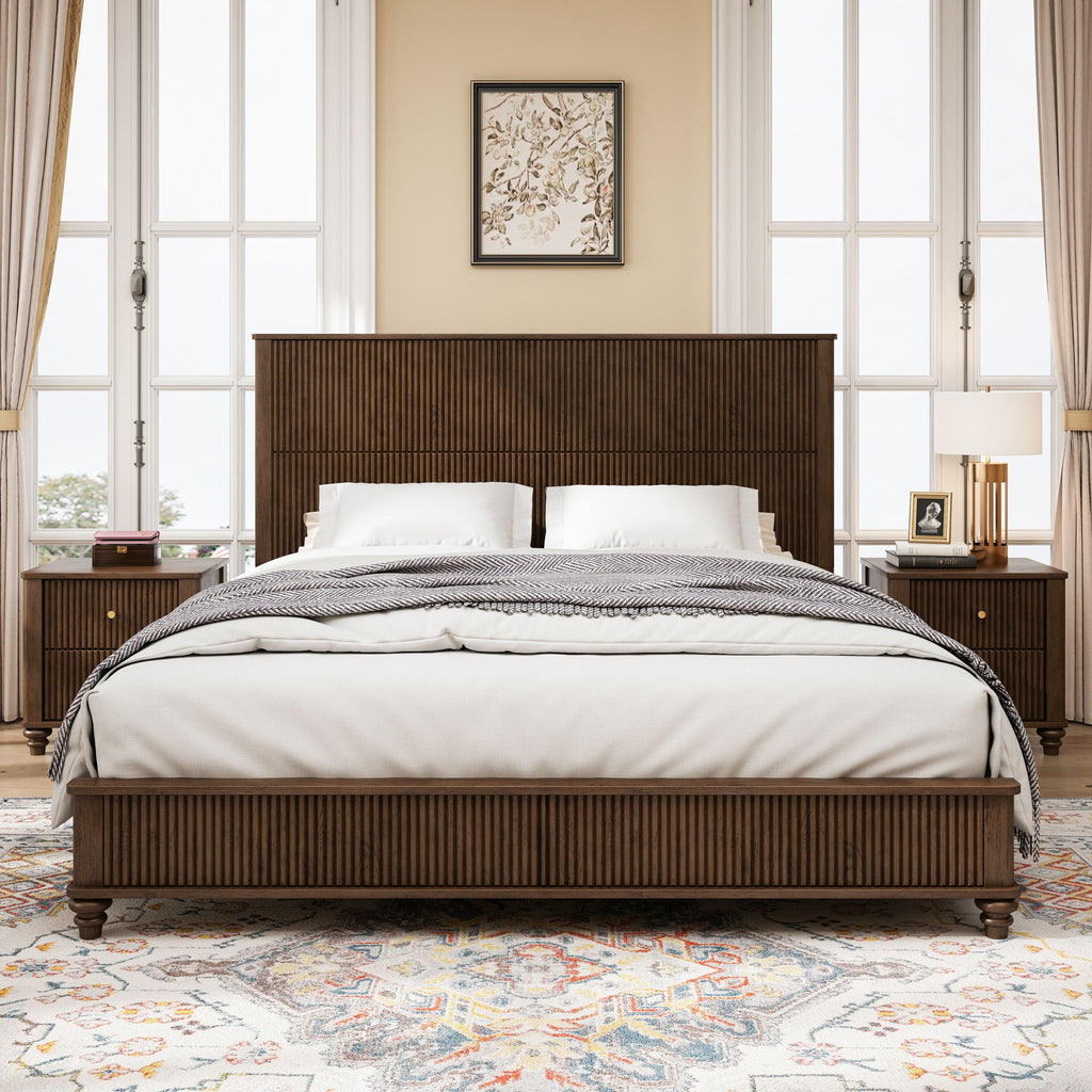 3 Piece Bedroom Set With Bed And 2 Nightstands