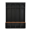 Entryway Hall Tree With Bench, 4 Hooks & Open Storage Space